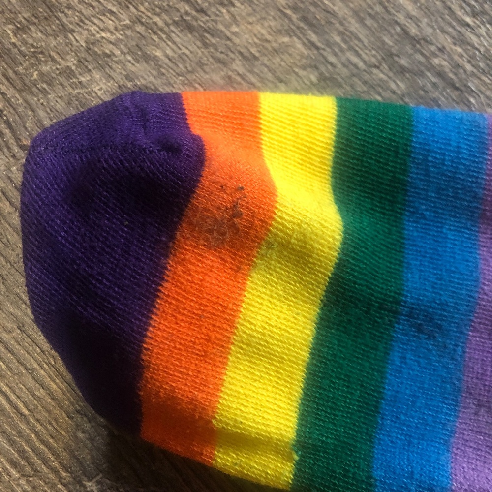 Colorful Rainbow Striped Long Knit Gloves and Socks Costume Accessories - Picture 2 of 12